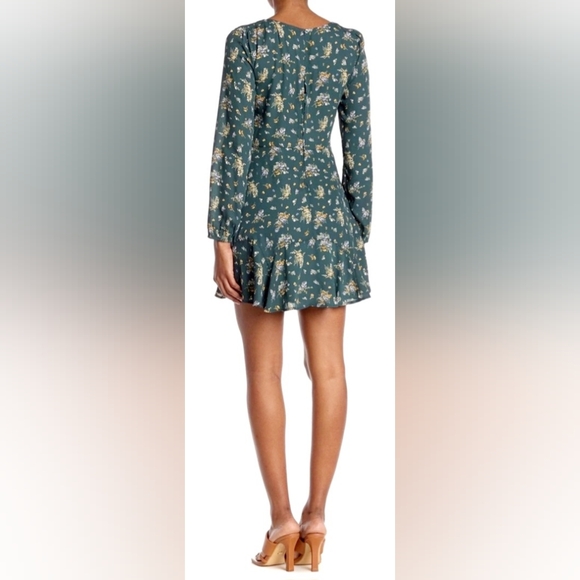 Trixxi Francesca's Women Long Sleeve Mini Dress Floral/Paisley Green Lined Small - Picture 5 of 16